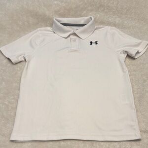 Under Armour Kids Polo Shirt in White with Black Logo
